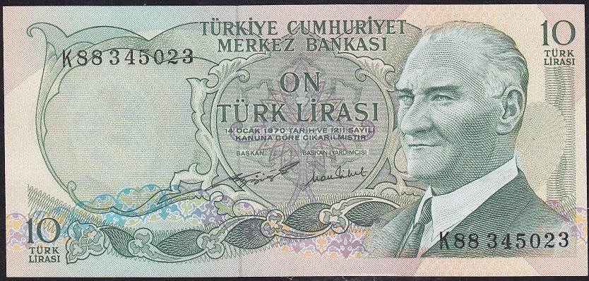 6.Emisyon 2.Tertip 10 Lira K88 345023 Çilaltı Çil