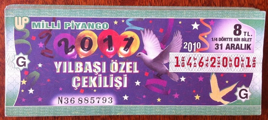 2010 31 ARALIK ÇEYREK BİLET - DESTE (71 ADET)
