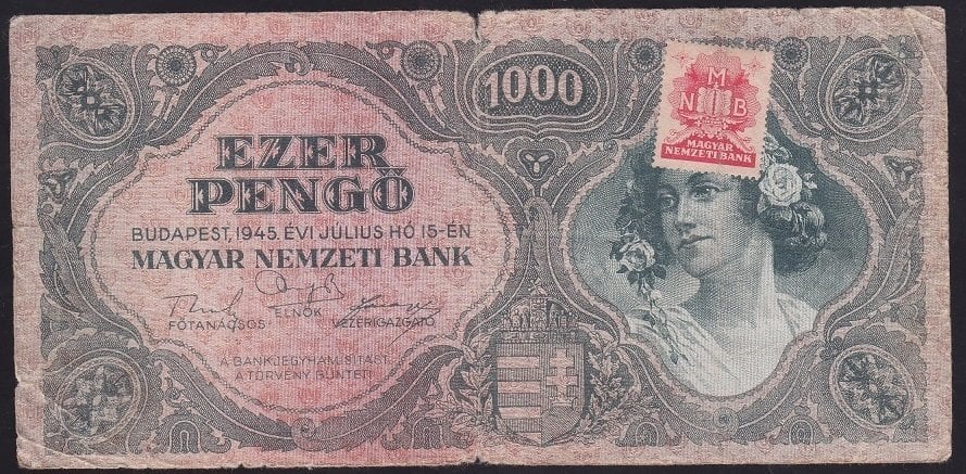 MACARİSTAN 1000 PENGO 1945 TEMİZ