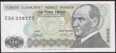 7.Emisyon 1.Tertip 10 Lira C56 338777 Çil