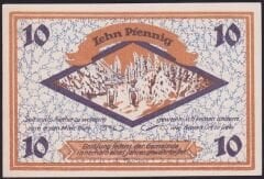 Almanya 10 Pfennig Notgeld 1920 Çil Filigranlı