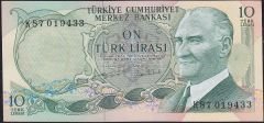 6.Emisyon 2.Tertip 10 Lira K87 019433 Çil