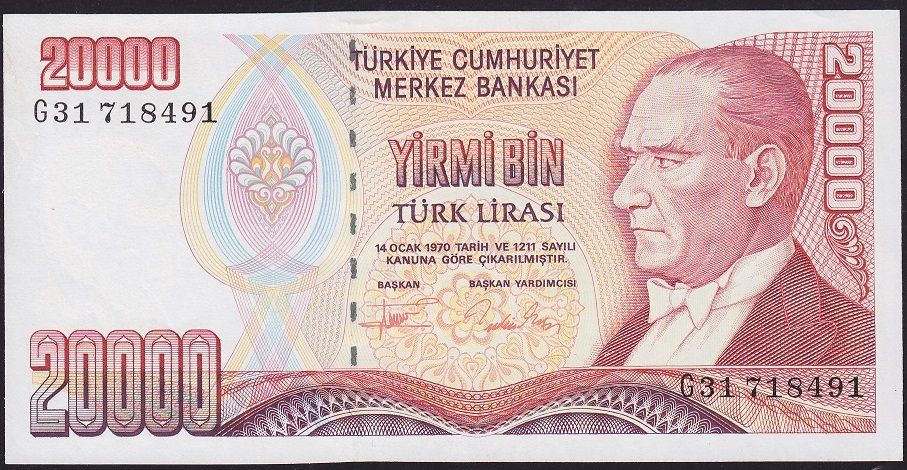 7.Emisyon 2.Tertip 20000 Lira G31 718491 Ççt Çilaltı