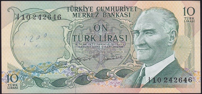 6.Emisyon 2.Tertip 10 Lira I10 242646 Çok Çok Temiz