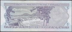 6.Emisyon 2.Tertip 5 Lira J69 206675 Çilaltı