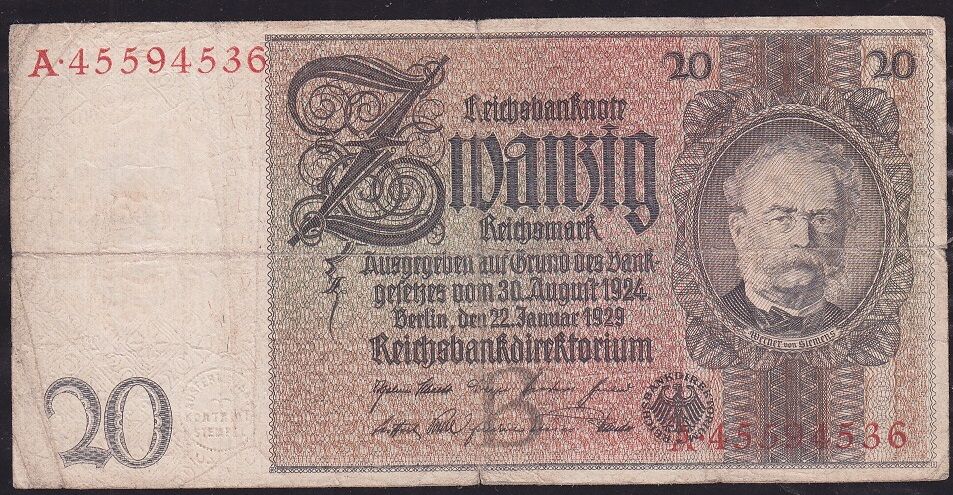 Almanya 20 Mark 1929 Temiz