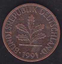 Almanya 1 Pfennig 1991 G