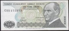 7.Emisyon 1.Tertip 10 Lira C55 172373 Ççt Çilaltı