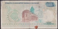 7.EMİSYON 1.TERTİP 5000 LİRA A25 173269 TEMİZ