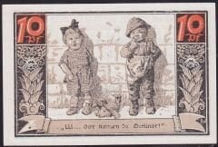 Almanya 10 Pfennig Notgeld 1920 Çil Filigranlı