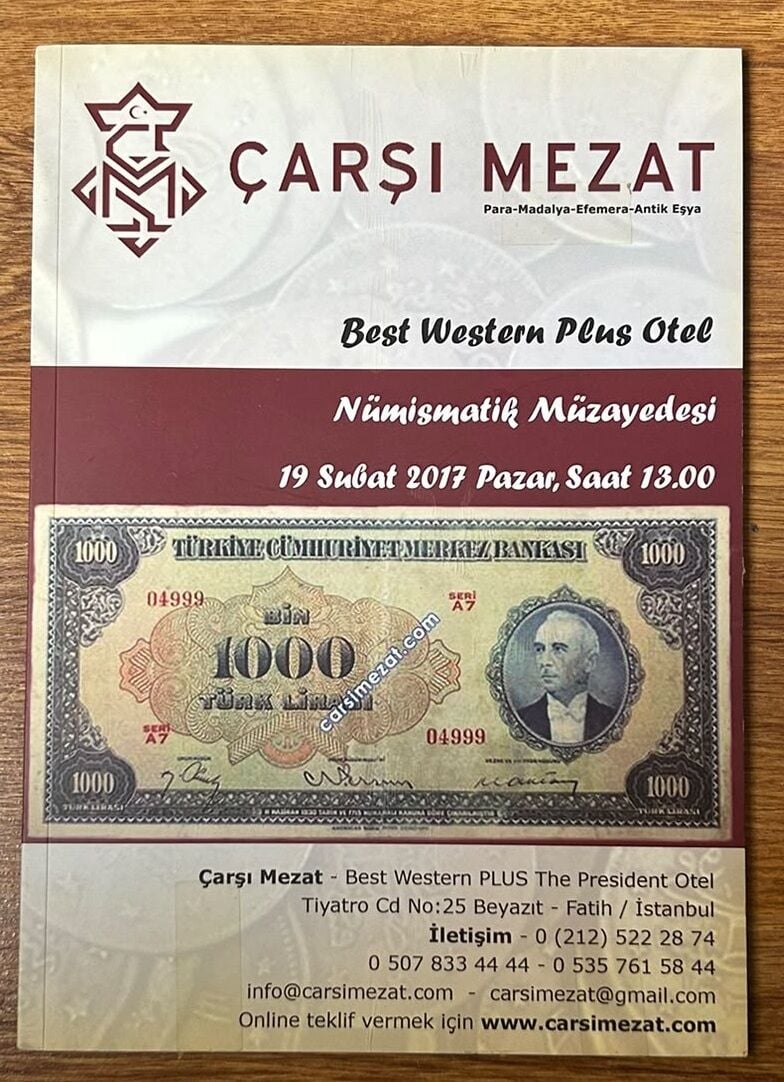 Çarşı Mezat Müzayede Kataloğu 19 Şubat 2017 Resimli 108 Sayfa