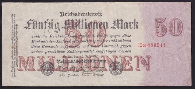 ALMANYA 50 MİLYON MARK 1923 ÇOK ÇOK TEMİZ