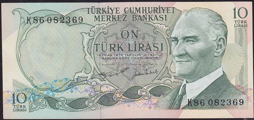 6.Emisyon 2.Tertip 10 Lira K86 082369 Çilaltı Çil