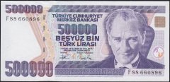 7.Emisyon 3.Tertip 500000 Lira F88 660896 Çil