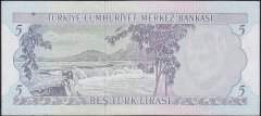 6.Emisyon 2.Tertip 5 Lira J63 277764 Ççt Çilaltı