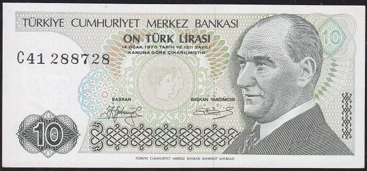 7.Emisyon 1.Tertip 10 Lira C41 288728 Çilaltı