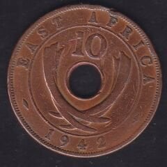 İngiliz East Africa 10 Cent 1942
