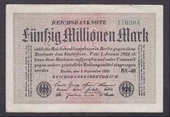 ALMANYA 50 MİLYON MARK 1923 ÇİLALTI