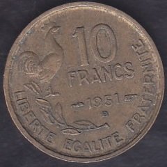 Fransa 10 Frank 1951