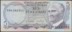 6.EMİSYON 2.TERTİP 5 LİRA K80 141511 ÇİLALTI
