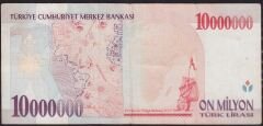 7.Emisyon 10 000 000 Lira A80 152381 Çok Temiz
