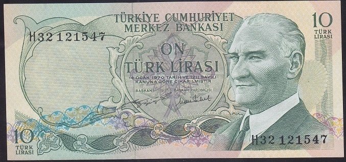 6.EMİSYON 2.TERTİP 10 LİRA H32 121547 ÇİLALTI