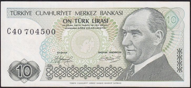7.Emisyon 1.Tertip 10 Lira C40 704500 Çilaltı