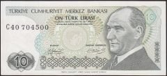 7.Emisyon 1.Tertip 10 Lira C40 704500 Çilaltı