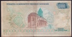 7.EMİSYON 1.TERTİP 5000 LİRA A27 182694 TEMİZ +