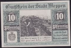 Almanya 10 Pfennig Notgeld 1921 Çil Filigranlı