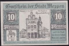 Almanya 10 Pfennig Notgeld 1921 Çil Filigranlı