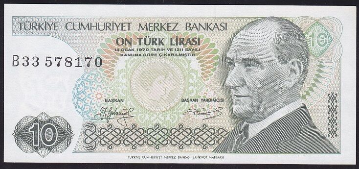 7.Emisyon 1.Tertip 10 Lira B33 578170 Çilaltı Çil
