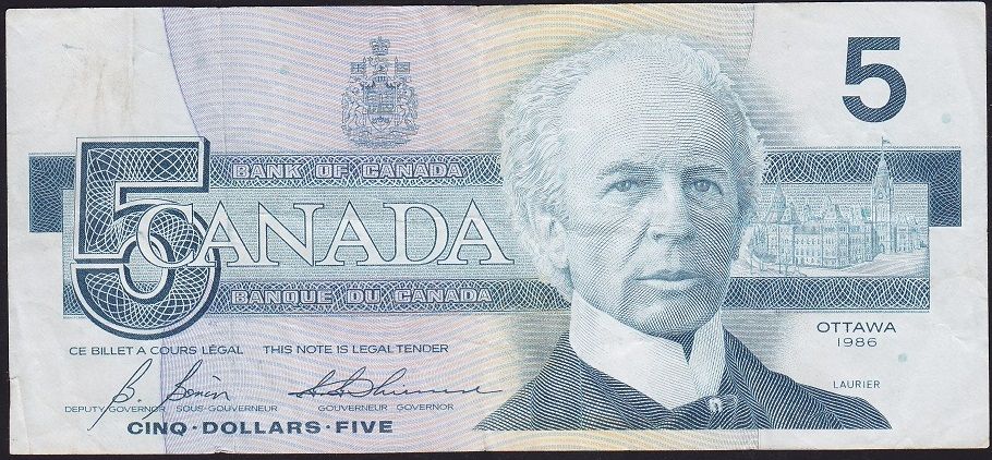 Kanada 5 Dolar 1986 Çok Temiz