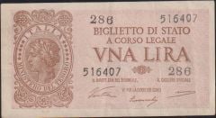 İtalya 1 Lira 1944 Çok Temiz+