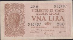 İtalya 1 Lira 1944 Çok Temiz+