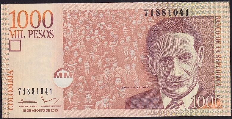 Kolombiya 1000 Pesos 2015 Çilaltı