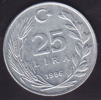 1986 Yılı 25 Lira