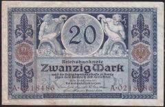 Almanya 20 Mark 1915 Temiz