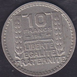 Fransa 10 Frank 1947