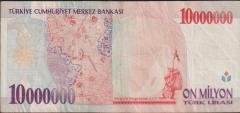 7.Emisyon 10 000 000 Lira C90 007743 Çok Temiz
