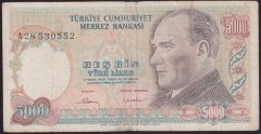 7.EMİSYON 1.TERTİP 5000 LİRA A28 530552 TEMİZ +
