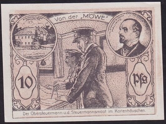Almanya 10 Pfennig Notgeld 1921 Çil Filigranlı
