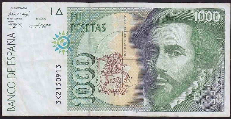 İspanya 1000 Pesetas 1992 Çok Temiz+