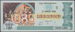 1988 31 Aralık Çeyrek Bilet - R Serisi