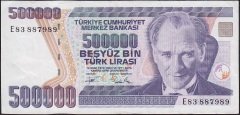 7.Emisyon 3.Tertip 500000 Lira E83 887989 Çok Temiz+