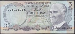 6.Emisyon 2.Tertip 5 Lira J23 131243 Çilaltı