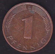 Almanya 1 Pfennig 1975 G