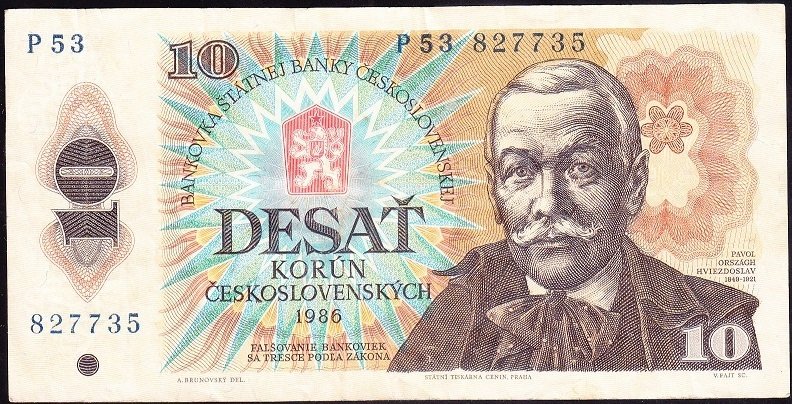 Çekoslovakya 10 Korun 1986 Çok Temiz +