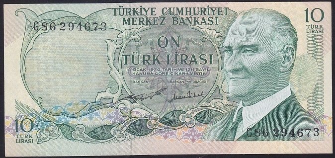 6.EMİSYON 2.TERTİP 10 LİRA G86 294673 ÇİLALTI ÇİL