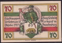 Almanya 70 Pfennig Notgeld 1920 Çil